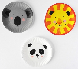 animal paper plate faces
